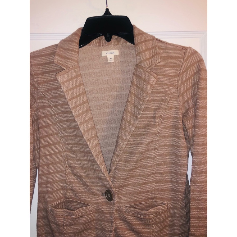 Carlson brown striped long sleeve blazer XS vici - Picture 3 of 4